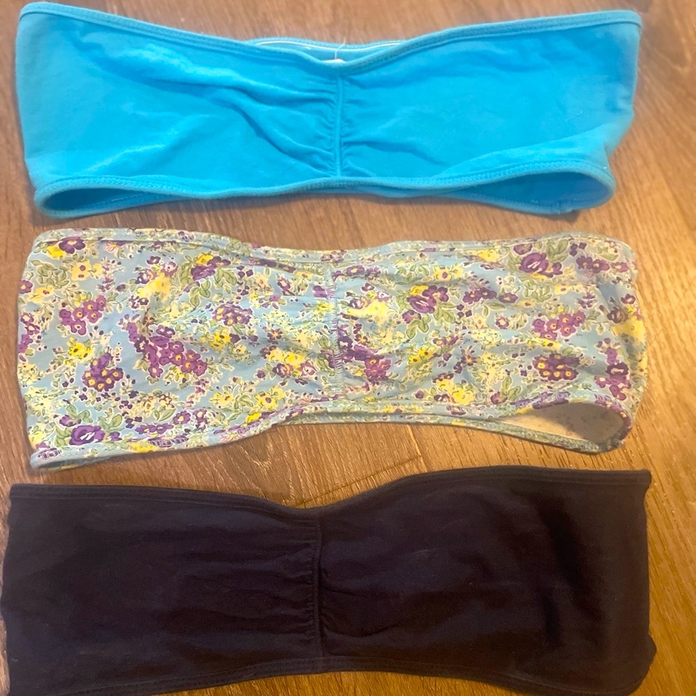 AE Bandeau Set - Blue, Floral, Navy